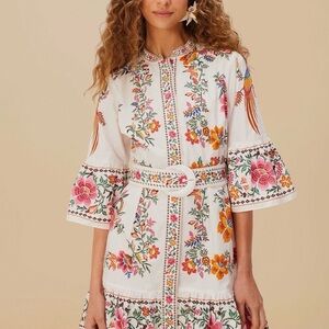 FARM RIO Women's Delicate Forest Scarves Mini Dress Size M NWT